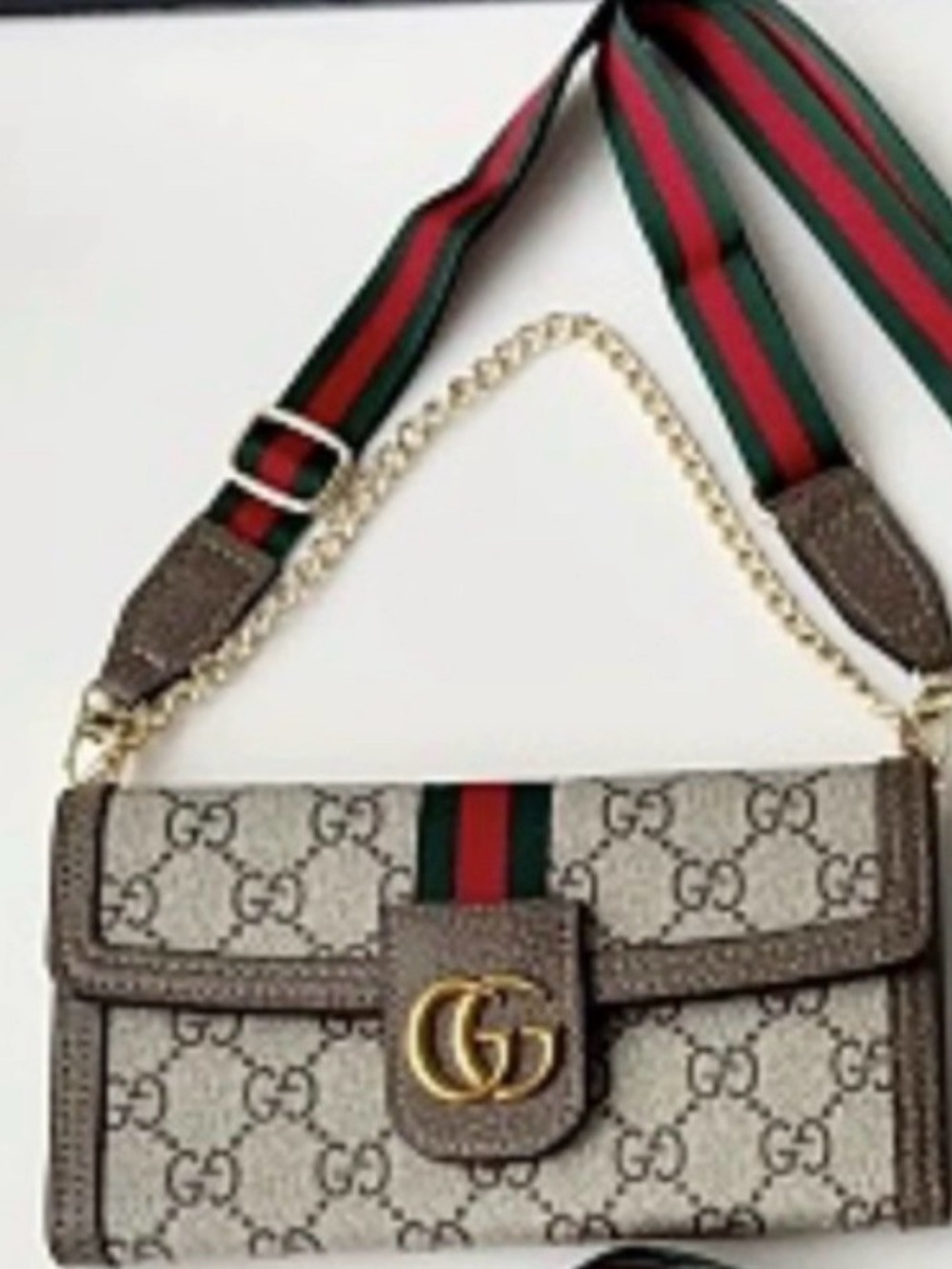 iPhone 17 Pro GG Supreme Crossbody Wallet with Green-Red Web and Gold Hardware - Picture 4 of 4